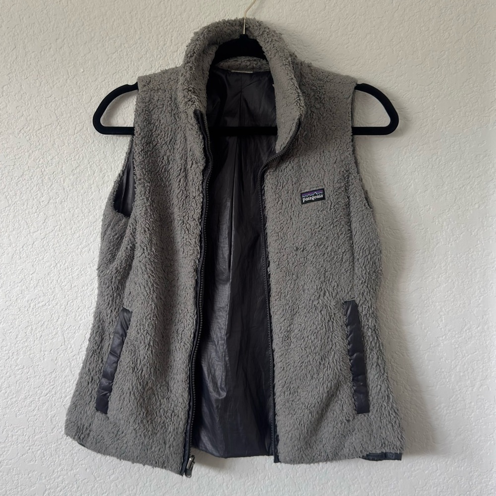 Patagonia Light Gray Sherpa Fleece Vest